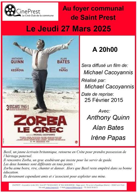 PROJECTION CINÉPREST : CHANGEMENT DE DATE JEUDI 27/03
