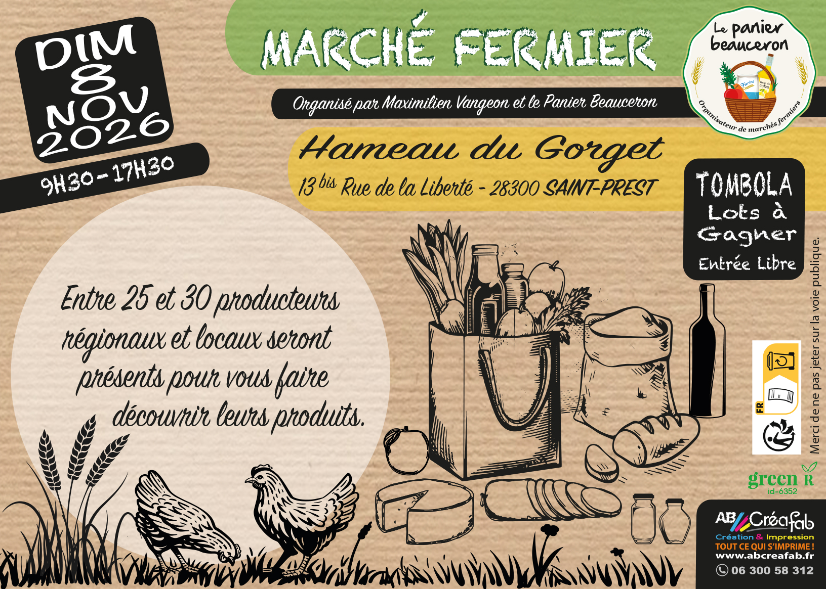 MARCHÉ FERMIER - DIMANCHE 08/11 - AU GORGET