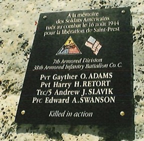 COMMÉMORATION DE LA LIBÉRATION DE ST-PREST LE 16 AOÛT 1944