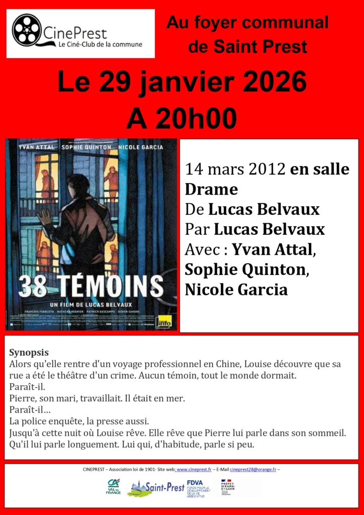 PROJECTION CINÉPREST - JEUDI 29/01 20H