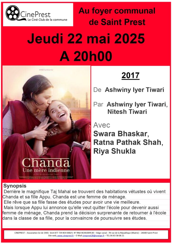 PROJECTION CINÉPREST JEUDI 22/05/2025