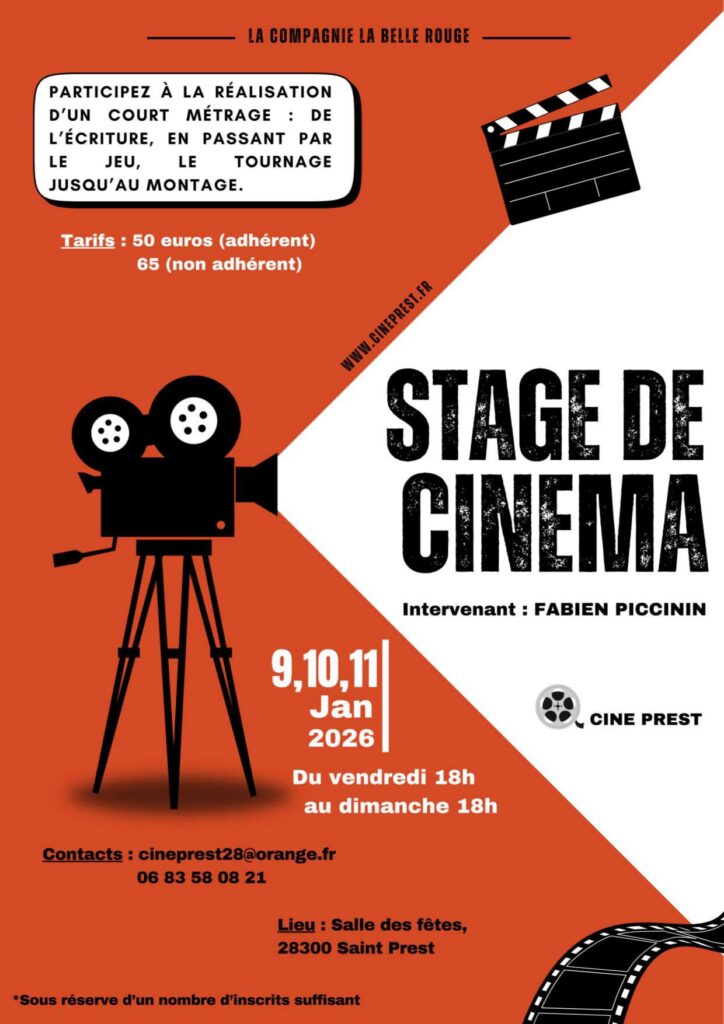 CINÉPREST : STAGE DE CINÉMA - 9, 10 et 11/01/2026