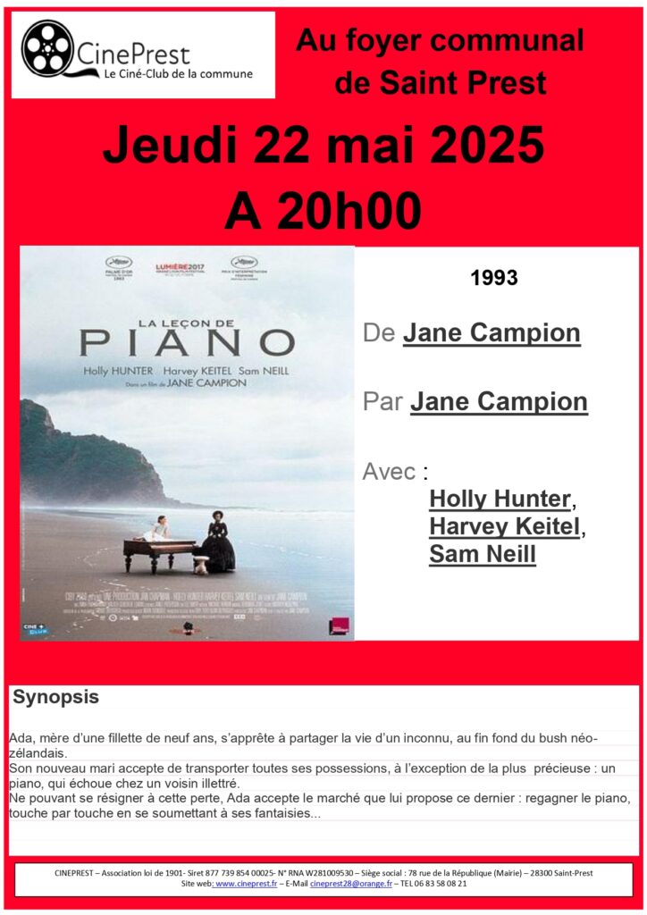 ATTENTION PROJECTION CINÉPREST JEUDI 22/05/2025 - MODIFICATION PROGRAMMATION
