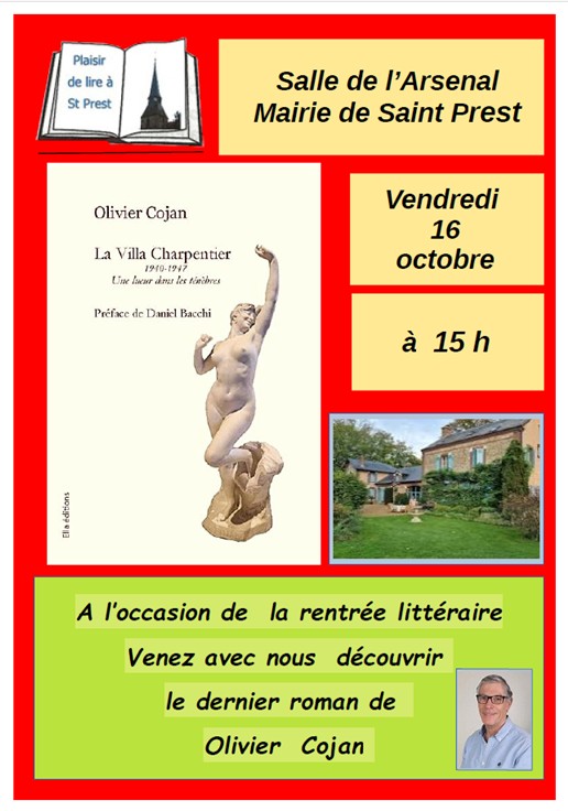 RENTRÉE LITTÉRAIRE AVEC PLAISIR DE LIRE : PRÉSENTATION D'OLIVIER COJAN DE SON DERNIER ROMAN
