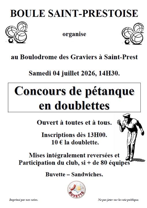 CONCOURS DE PÉTANQUE EN DOUBLETTES