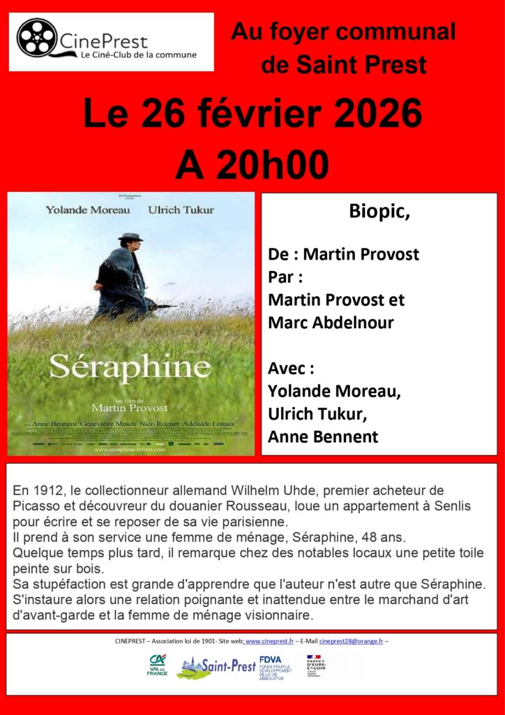 PROJECTION CINÉPREST - JEUDI 26/02 - 20H