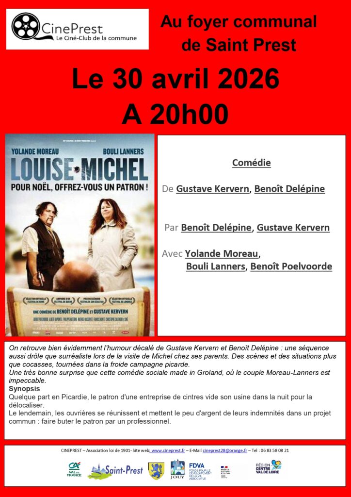 PROJECTION CINÉPREST - JEUDI 30/04 - 20H