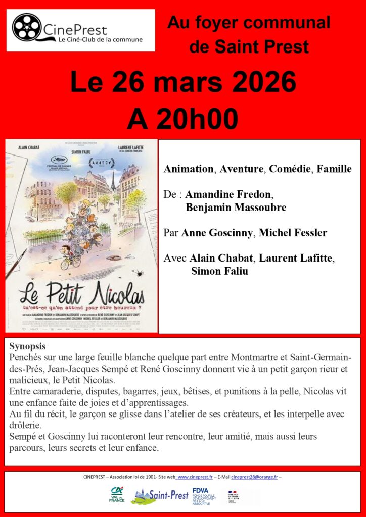 PROJECTION CINÉPREST - JEUDI 26/03 - 20H