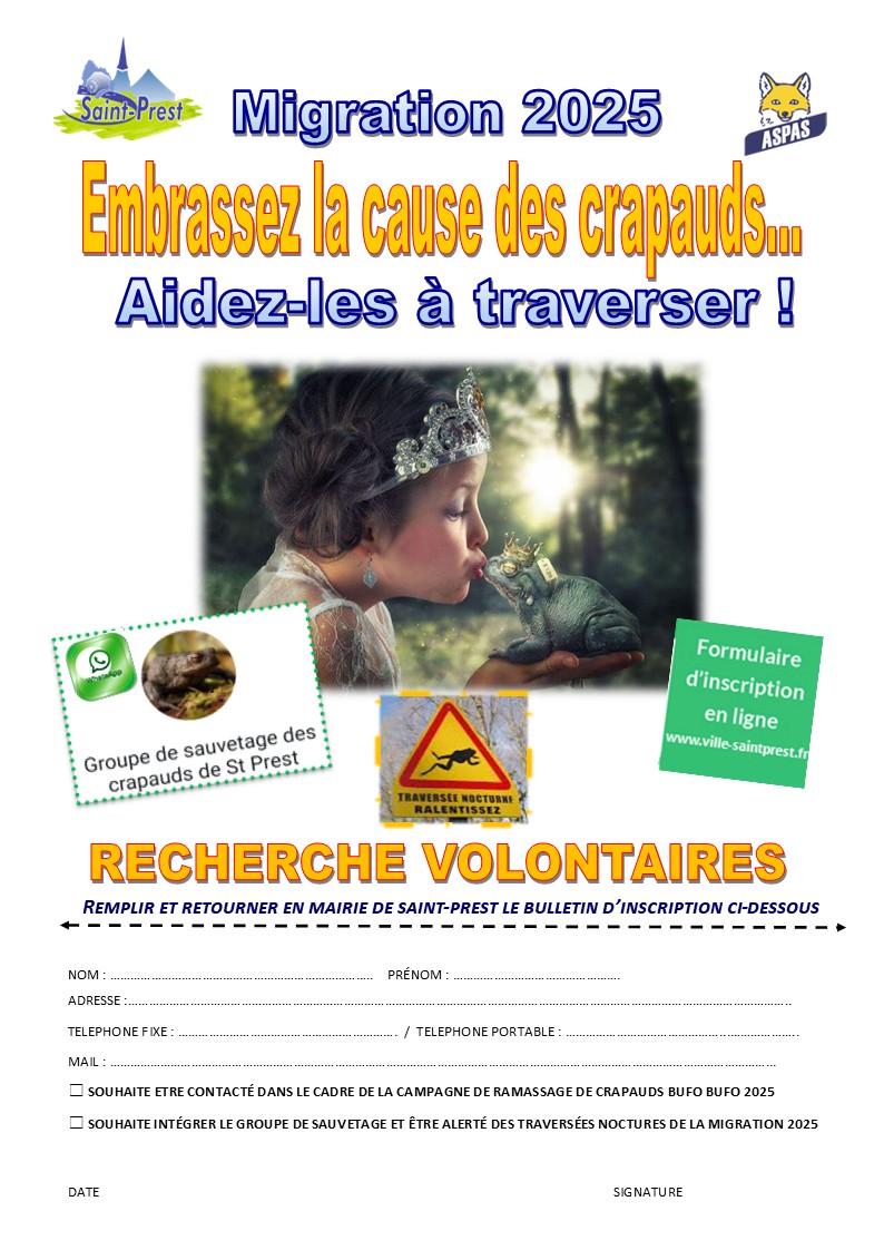 MIGRATION 2025 : embrassez la cause des crapauds … Aidez-les à traverser ! RECHERCHE PARTICIPANTS